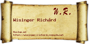 Wisinger Richárd névjegykártya