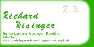 richard wisinger business card